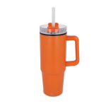 Caneca de aço inoxidável compatível com porta-copos 800 ml cor cor-de-laranja