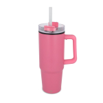 Caneca de aço inoxidável compatível com porta-copos 800 ml cor cor-de-rosa