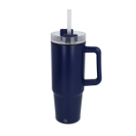 Caneca de aço inoxidável compatível com porta-copos 800 ml cor azul-escuro