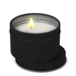 Vela de cera vegetal em frasco monocromático de aço reciclado circular cor preto segunda vista