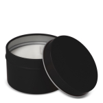 Vela de cera vegetal em frasco monocromático de aço reciclado circular cor preto terceira vista