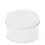 Vela de cera vegetal em frasco monocromático de aço reciclado circular cor branco