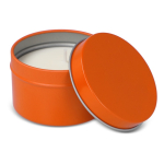Vela de cera vegetal em frasco monocromático de aço reciclado circular cor cor-de-laranja terceira vista