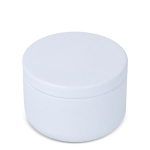 Vela de cera vegetal em frasco de aço reciclado circular cor branco