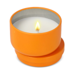 Vela de cera vegetal em frasco de aço reciclado circular cor cor-de-laranja segunda vista