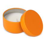 Vela de cera vegetal em frasco de aço reciclado circular cor cor-de-laranja terceira vista