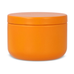 Vela de cera vegetal em frasco de aço reciclado circular cor cor-de-laranja quarta vista