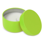 Vela de cera vegetal em frasco de aço reciclado circular cor verde-lima terceira vista