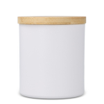 Vela de cera vegetal em frasco de alumínio reciclado metalizado cor branco quarta vista