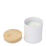 Vela de cera vegetal em frasco de alumínio reciclado metalizado cor branco quinta vista