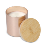Vela de cera vegetal em frasco de alumínio reciclado metalizado cor rosa ouro terceira vista