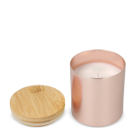 Vela de cera vegetal em frasco de alumínio reciclado metalizado cor rosa ouro quinta vista