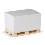 Bloco de notas, 530 folhas lisas FSC, palete de madeira 12 x 8 x 6 cm cor branco
