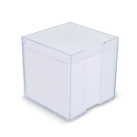 Cubo de notas de 800 folhas lisas FSC em caixa de cubo 10 x 10 x 10 cm cor transparente