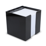 Cubo de notas de 800 folhas lisas FSC em caixa com compartimentos cor preto segunda vista