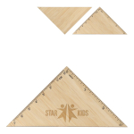 Esquadro feito de bambu personalizável para desenho ou geometria cor natural