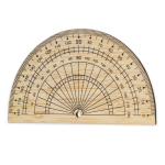 Transferidor feito de bambu personalizável para desenho ou geometria cor natural