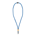 Lanyard de rPET colorido com detalhe de bambu para personalizar cor branco