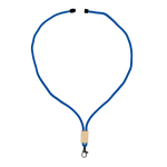 Lanyard de rPET colorido com detalhe de bambu para personalizar cor branco segunda vista