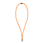 Lanyard de rPET colorido com detalhe de bambu para personalizar cor branco