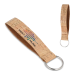 Porta-chaves pulseira feito de cortiça natural para personalizar cor natural