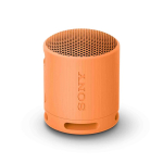 Coluna Sony SRS-XB100 compacta e potente com longa autonomia cor cor-de-laranja vista ângulo frontal esquerdo