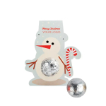 Bombom de chocolate com recheio de avelãs e suporte de boneco de neve cor avelã