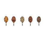 Coroa de Natal com 5 tipos de doces de chocolate e frutos secos cor mistura de sabores sexta vista