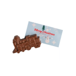 Chocolate em forma de comboio natalício com cartão personalizável cor branco segunda vista