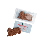 Chocolate em forma de comboio natalício com cartão personalizável cor branco
