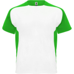 T-shirt desportiva poliéster unissexo bicolor 140 g/m2 Roly cor verde