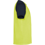 T-shirt desportiva manga curta unissexo poliéster 140 g/m2 Roly cor amarelo fluorescente segunda vista com lateral