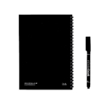 Caderno infinito com capa flexível e marcador, folhas A5 lisas cor preto segunda vista