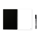 Caderno infinito com capa flexível e marcador, folhas A5 lisas cor preto