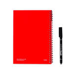 Caderno infinito com capa flexível e marcador, folhas A5 lisas cor vermelho segunda vista