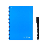 Caderno infinito com capa flexível e marcador, folhas A5 lisas cor azul real primeira vista