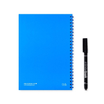 Caderno infinito com capa flexível e marcador, folhas A5 lisas cor azul real segunda vista