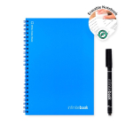 Caderno infinito com capa flexível e marcador, folhas A5 lisas cor azul real terceira vista