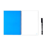 Caderno infinito com capa flexível e marcador, folhas A5 lisas cor azul real