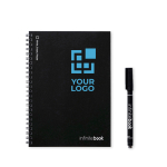 Caderno infinito com capa flexível e marcador, folhas A5 pautadas vista principal