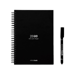 Caderno A5 capa dura, digitalização InfiniteBook tinta preta cor preto