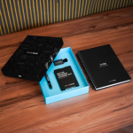 Caderno A5 capa dura, digitalização InfiniteBook tinta preta cor preto segunda vista