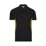 Polo de trabalho bicolor, piqué de algodão/poliéster 180 g/m2 Velilla cor amarelo segunda vista