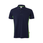 Polo de trabalho bicolor, piqué de algodão/poliéster 180 g/m2 Velilla cor verde segunda vista