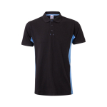 Polo de trabalho bicolor, piqué de algodão/poliéster 180 g/m2 Velilla cor azul-claro segunda vista