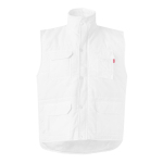 Colete multibolsos acolchoado de poliéster 220 g/m2 Velilla cor branco segunda vista