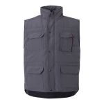 Colete multibolsos acolchoado de poliéster 220 g/m2 Velilla cor cinzento segunda vista