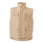 Colete multibolsos acolchoado de poliéster 220 g/m2 Velilla cor natural segunda vista