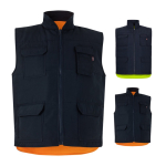 Colete de trabalho acolchoado e reversível, poliéster 220 g/m2 Velilla varias cores