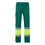 Calças de trabalho unissexo de algodão e poliéster 210 g/m2 Velilla cor verde segunda vista